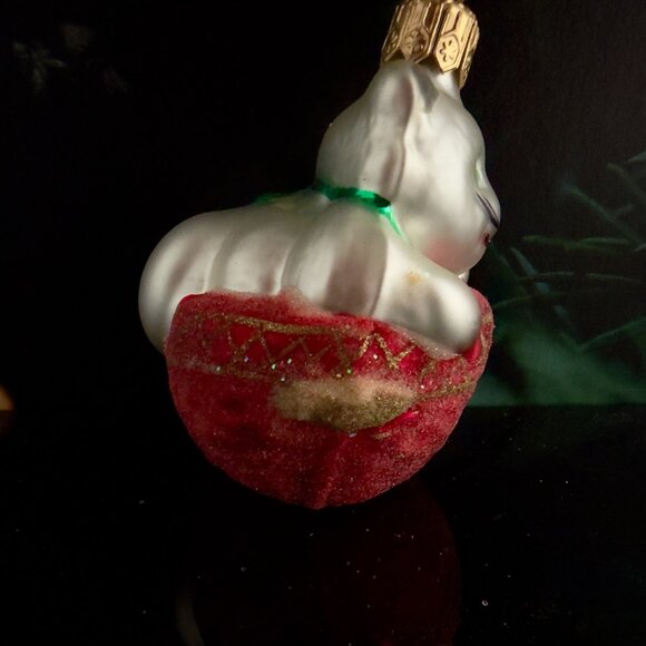 Christopher Radko Cat Kitty in Basket Glass Ornament 1997 Retired - Picture 3 of 6